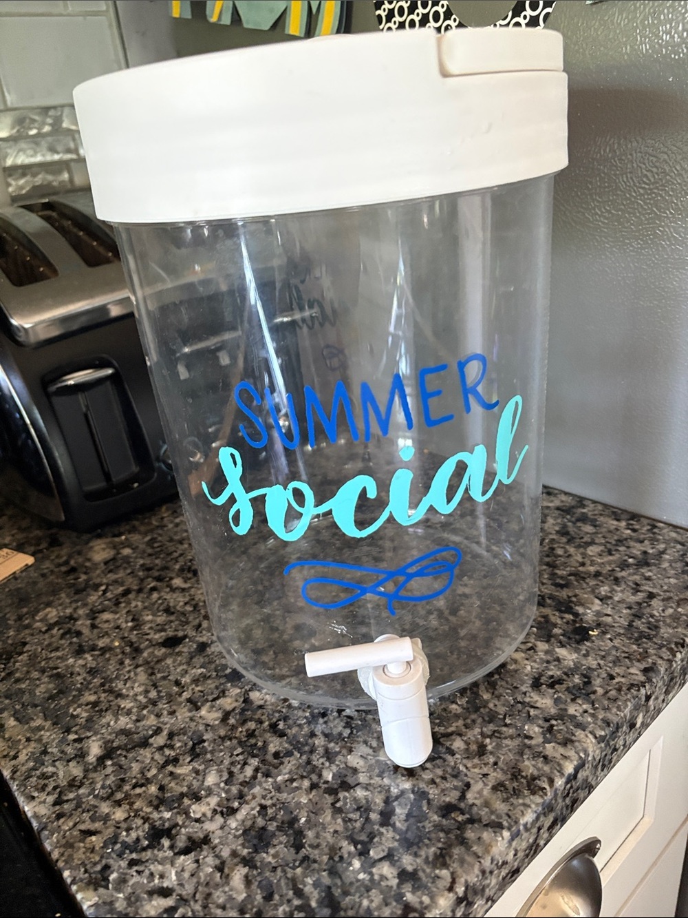 Clear Acrylic Beverage Dispenser - 'Summer Social'